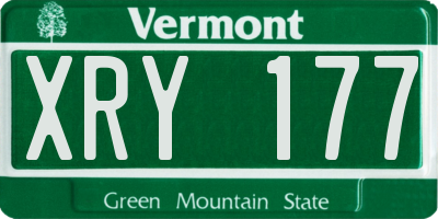 VT license plate XRY177