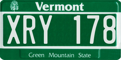 VT license plate XRY178