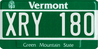 VT license plate XRY180