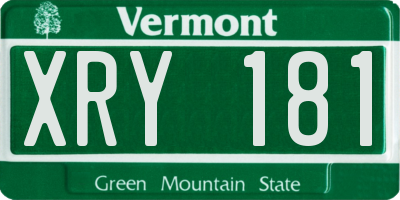 VT license plate XRY181