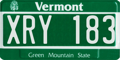 VT license plate XRY183
