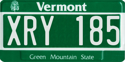 VT license plate XRY185
