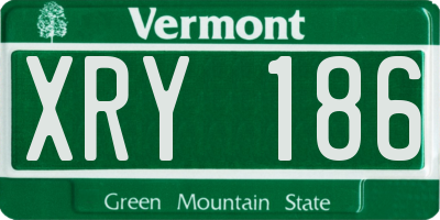 VT license plate XRY186
