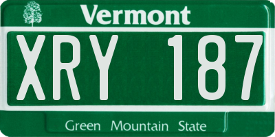 VT license plate XRY187