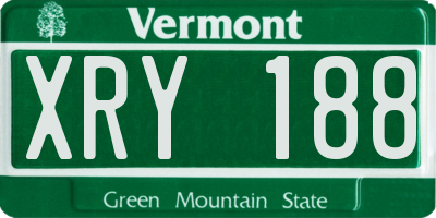 VT license plate XRY188