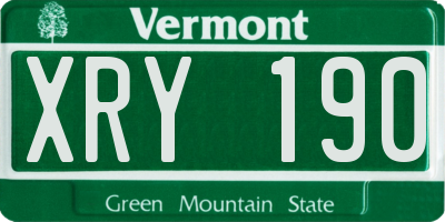 VT license plate XRY190