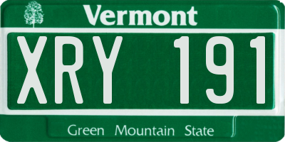 VT license plate XRY191