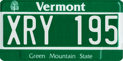 VT license plate XRY195