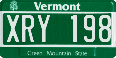 VT license plate XRY198