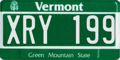 VT license plate XRY199
