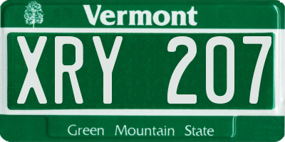 VT license plate XRY207