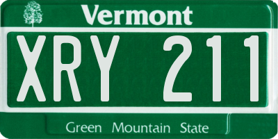 VT license plate XRY211