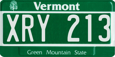 VT license plate XRY213