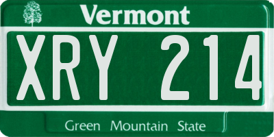 VT license plate XRY214