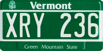 VT license plate XRY236