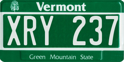 VT license plate XRY237