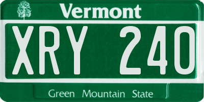 VT license plate XRY240