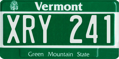VT license plate XRY241
