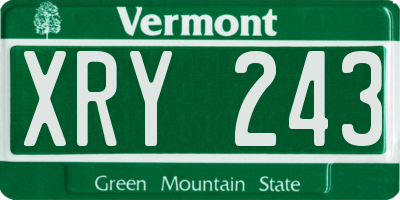 VT license plate XRY243