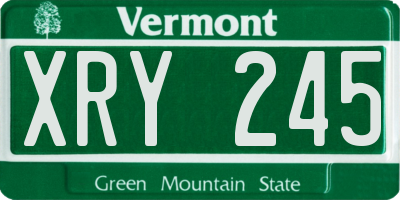 VT license plate XRY245