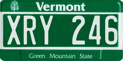 VT license plate XRY246