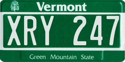 VT license plate XRY247