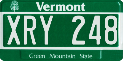 VT license plate XRY248
