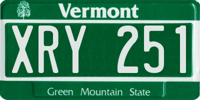 VT license plate XRY251
