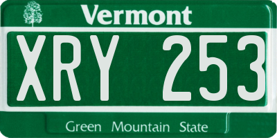 VT license plate XRY253