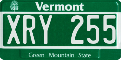 VT license plate XRY255