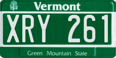 VT license plate XRY261