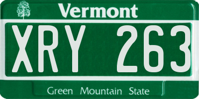 VT license plate XRY263