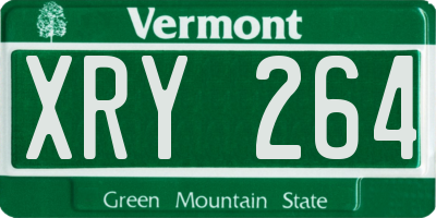 VT license plate XRY264
