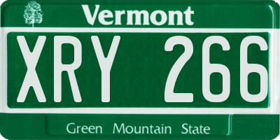 VT license plate XRY266