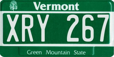 VT license plate XRY267