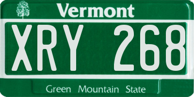 VT license plate XRY268