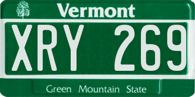 VT license plate XRY269