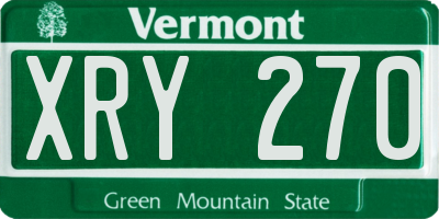 VT license plate XRY270