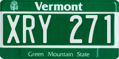 VT license plate XRY271