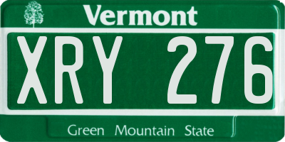 VT license plate XRY276