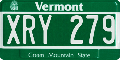 VT license plate XRY279
