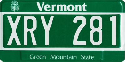 VT license plate XRY281