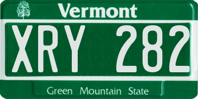 VT license plate XRY282