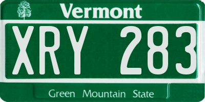 VT license plate XRY283