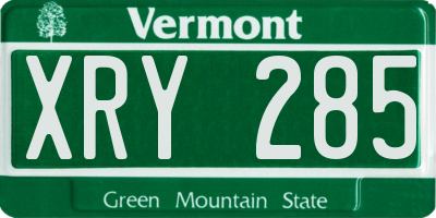 VT license plate XRY285