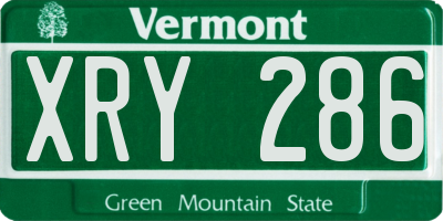 VT license plate XRY286