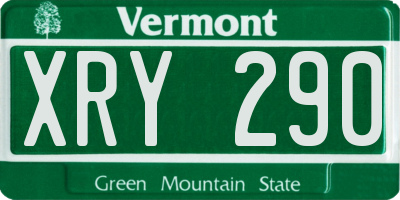 VT license plate XRY290