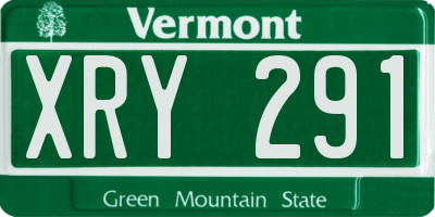 VT license plate XRY291