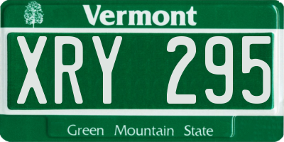 VT license plate XRY295