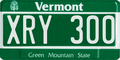 VT license plate XRY300